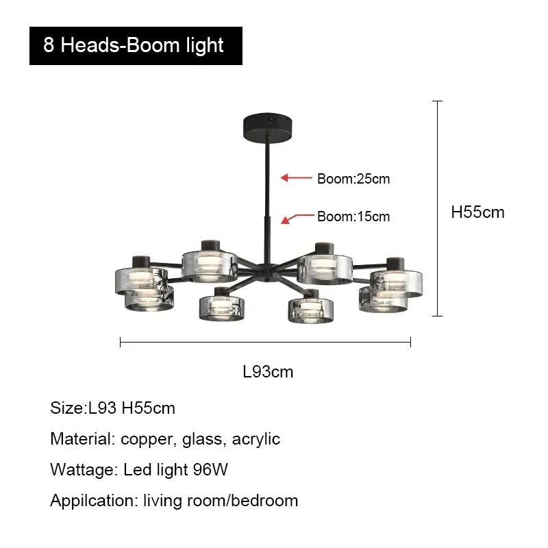 Decorbites™ Glas-LED-Kronleuchter: Modernes minimalistisches Kupfer-Pendant-Licht für Wohnzimmer und Schlafzimmer