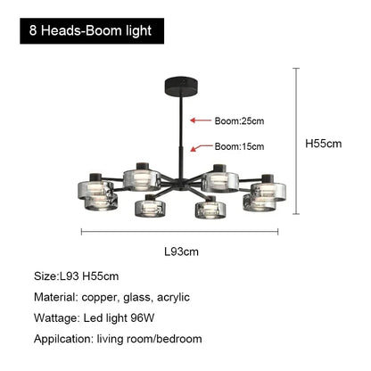 Decorbites™ Glas-LED-Kronleuchter: Modernes minimalistisches Kupfer-Pendant-Licht für Wohnzimmer und Schlafzimmer