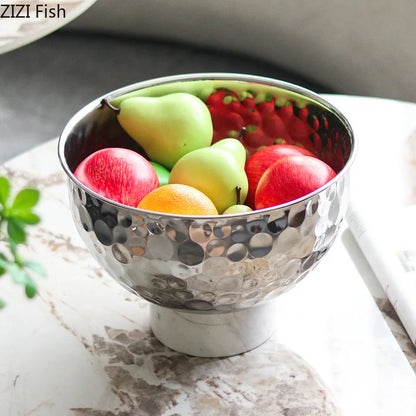 Decorbites™ Hammer-Muster Früchte-Schale: Elegantes Aufbewahrungstablett für Snacks, Nüsse und Desserts zu Hause