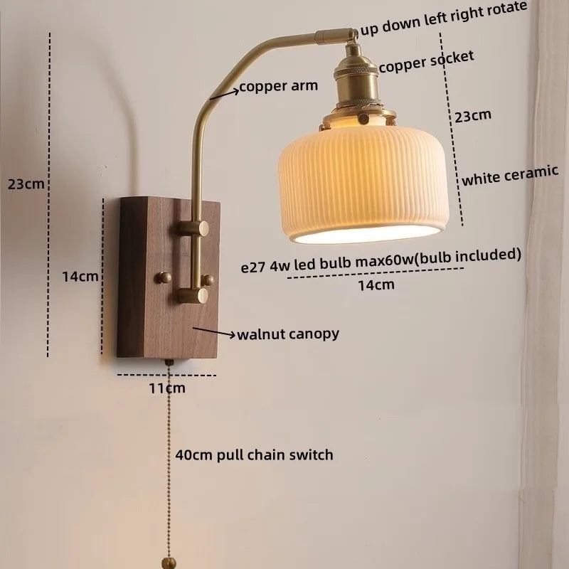 DecorBites™ Glass Copper LED Wall Lamp Modern Stair Light Fixtures applique murale