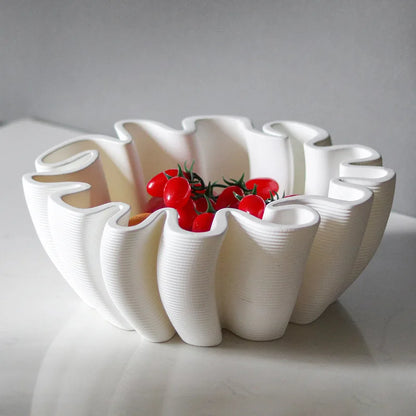 DecorBites™ Geometric Striped Fruit Plate Tray for Home Decor & Storage