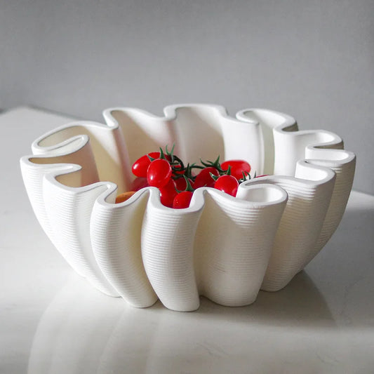 Decorbites™ Geometrisches gestreiftes Obstteller-Tablett für Heimdekoration & Aufbewahrung
