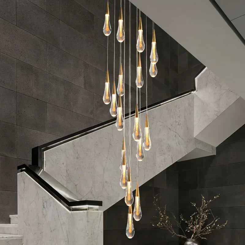 Gold Drop LED Chandelier