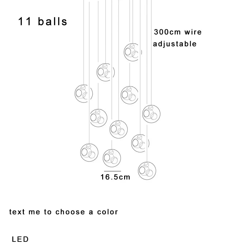 Decorbites™ Glas-Glas-Pendant-Lampen 16PCS LED dimmbarer Hänge-Lampe Vintage Sputnik
