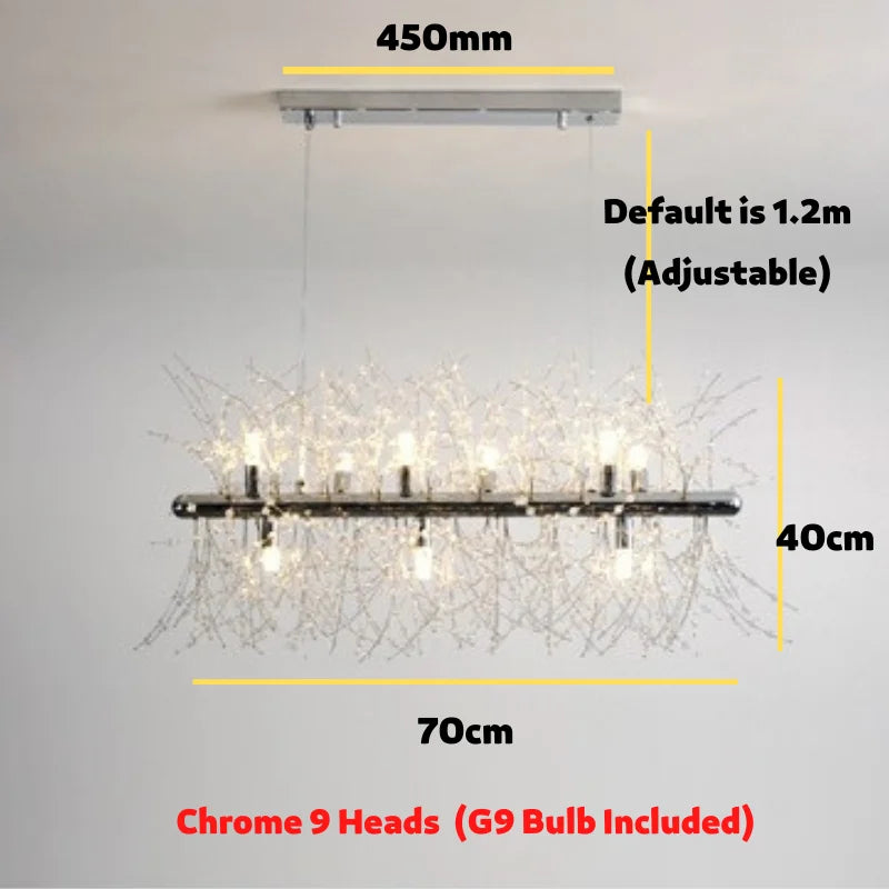 Decorbites™ Löwenzahn-LED-Kronleuchter, moderner Kristall-Edelstahl-Deckenleuchter