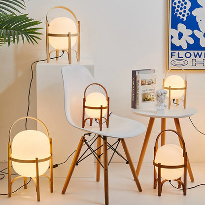 Decorbites™ Japanischer Stil Glas-Tischleuchte mit Holz-/Metallrahmen