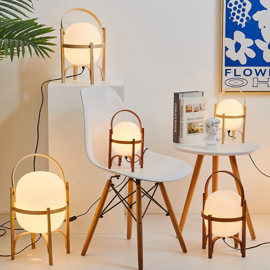 Decorbites™ Japanischer Stil Glas-Tischleuchte mit Holz-/Metallrahmen