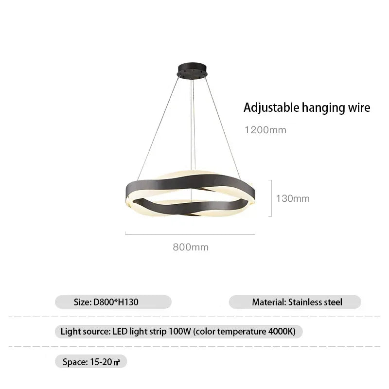 Decorbites™ Elegante Schwarze Kreis-Kronleuchter | Luxuriöse Acryl-Hängeleuchte für Wohnzimmer im Haus