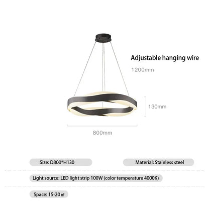 Decorbites™ Elegante Schwarze Kreis-Kronleuchter | Luxuriöse Acryl-Hängeleuchte für Wohnzimmer im Haus