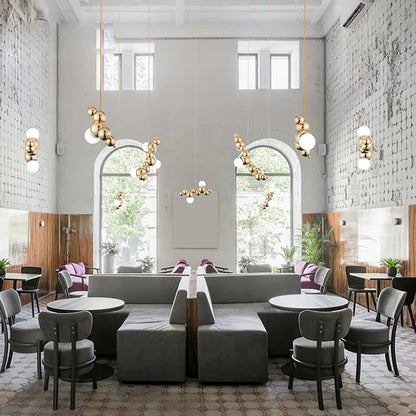 Decorbites™ Dimmbare LED-Hängeleuchte für das Wohnzimmer - Gold Silber Leuchte