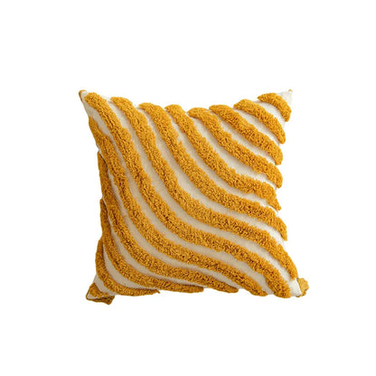 DecorBites™ Geometric Tufted Embroidered Cotton Canvas Cushion Cover 45*45cm