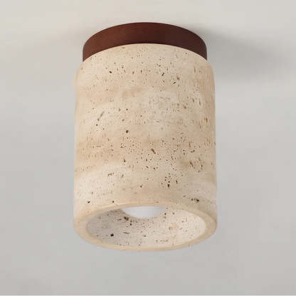 Decorbites™ LED Holz-Deckenleuchte: Natürlicher Gelber Travertin, Modernes Nordisches Design