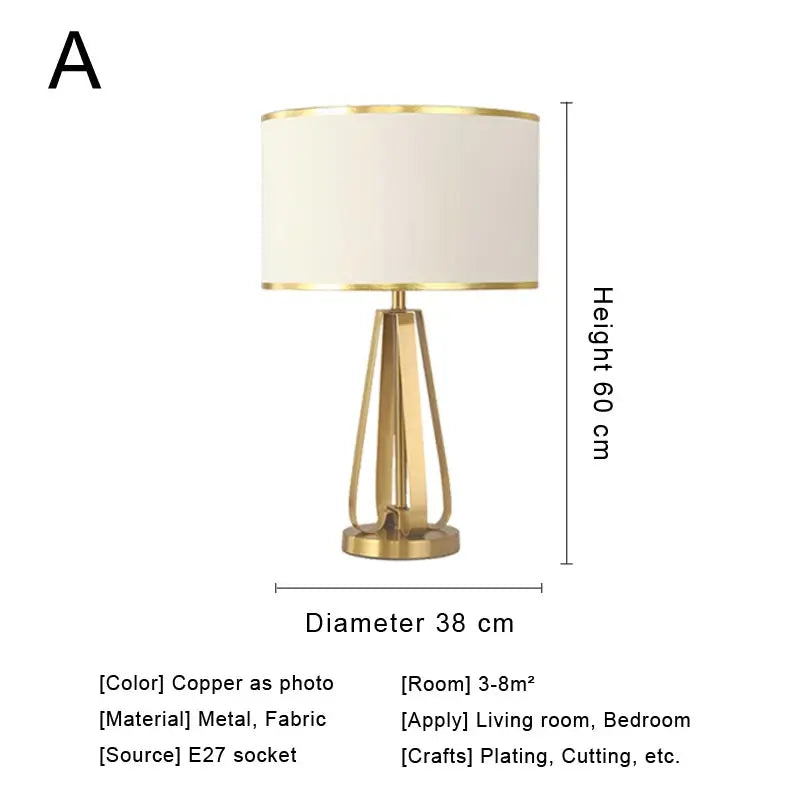Decorbites™ Kristall-Nachttischlampe: Modernes nordisches Design, Stoff-Lampenschirm für Wohnzimmer & Schlafzimmer