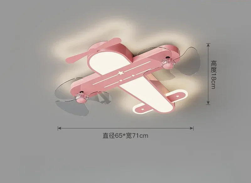Decorbites™ Kinderzimmer Flugzeug Deckenventilator Leuchte