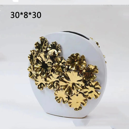 Decorbites™ Goldgeprägtes Blumen-Keramikvasen für die Heimdekoration und Blumenarrangements