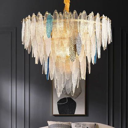 DecorBites™ Gold Metal Chain LED Pendant Lights for Modern Luxury Living Room