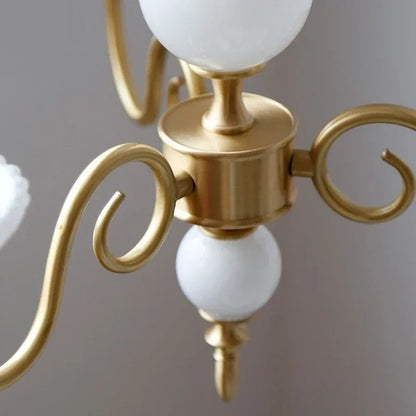 Decorbites™ Sahneweiße LED-Kronleuchter, Retro-Kupfer-Hängeleuchte für die Einrichtung des Hauses