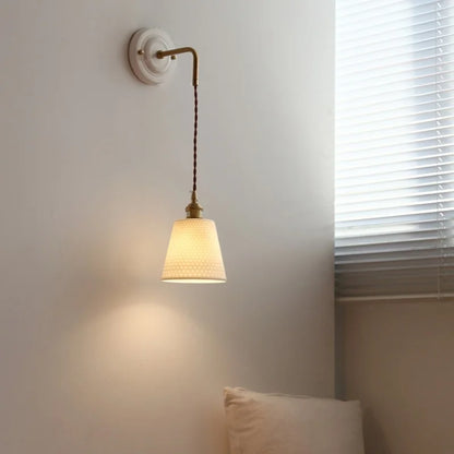 DecorBites™ Adjustable LED Wall Sconce Lamp Stripe Ceramic Copper Mirror Bedside