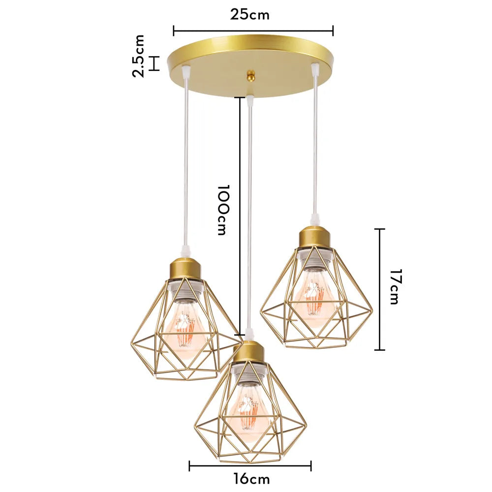 DecorBites™ Iron Frame Pendant Chandelier for Modern Indoor Lighting