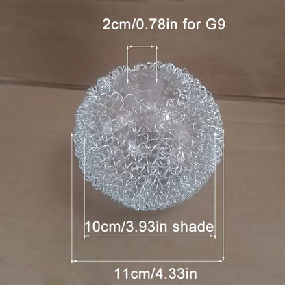 Decorbites™ Glas-Lampenschirm mit Aluminiumdraht für G9-Birnenabdeckung und 20 mm Loch