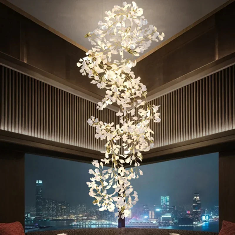 Decorbites™ Ginkgo-Leuchter Villa-Duplex-Pendantleuchte für Wohnzimmer & Hotelfoyer