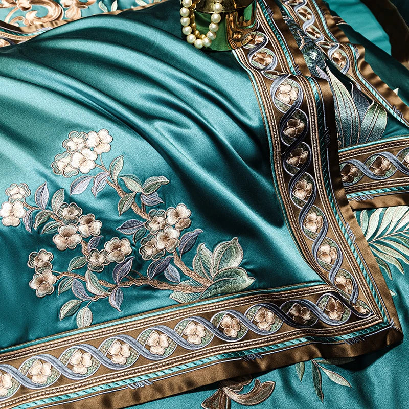 Decorbites™ Luxus-Brokat-Bestickte Baumwoll-Bettwäsche-Set - Vintage Europäischer Aristokratischer Stil