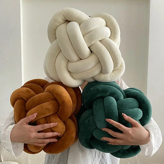 Decorbites™ Knoten-Kissen Ball Weihnachts-Dekoratives Wurfkissen mit weichem Plüsch