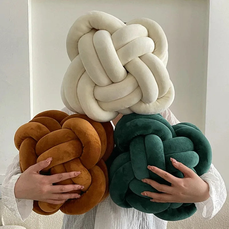 Decorbites™ Knoten-Kissen Ball Weihnachts-Dekoratives Wurfkissen mit weichem Plüsch