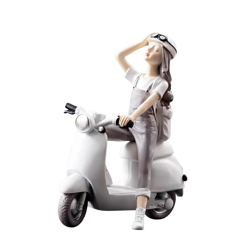 Decorbites™ Kawaii-Mädchen-Figurine-Skulptur für Raumdekoration und Schreibtischaccessoires