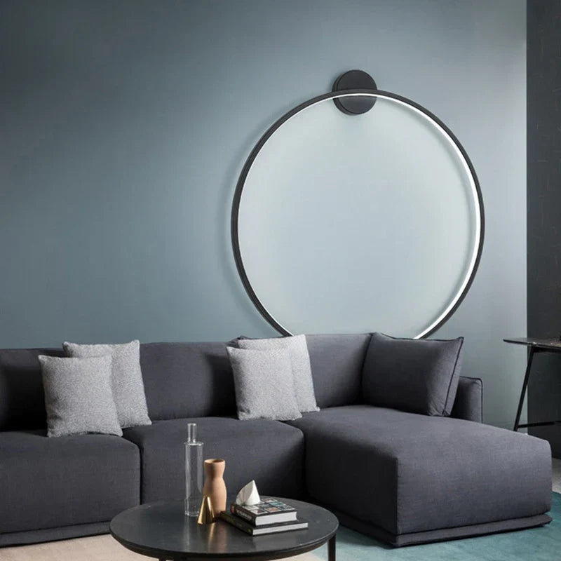 Gold Black Ring Wall Light