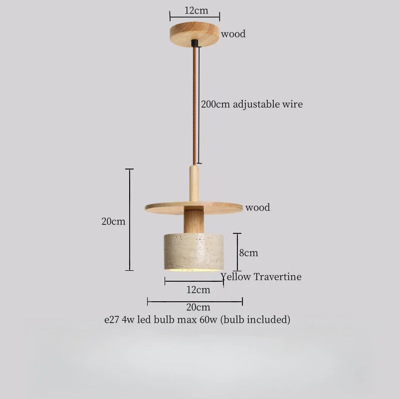 Decorbites™ LED Gelbe Travertin-Stein-Hängeleuchten | Wabi Sabi Vintage Hängelampe