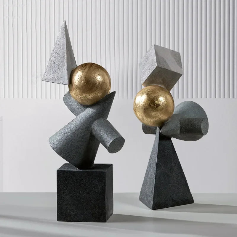 Decorbites™ Geometrische Goldkugel-Skulpturen-Statuen für die Heimdekoration