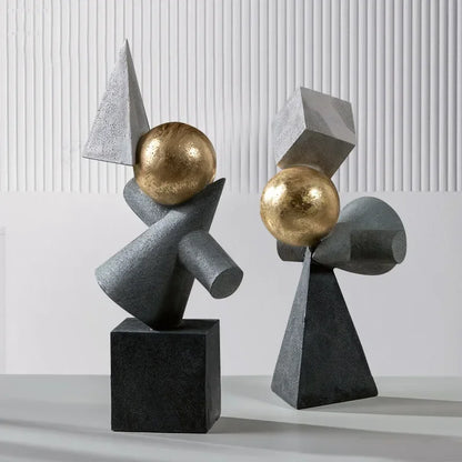 Decorbites™ Geometrische Goldkugel-Skulpturen-Statuen für die Heimdekoration