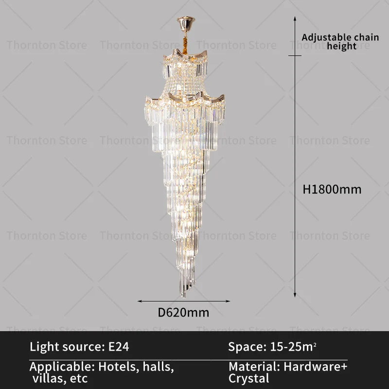 Decorbites™ Kristall-Duplex-Kronleuchter: Luxus-Leuchte & Treppenlampe für Loft-Wohnung & Villa