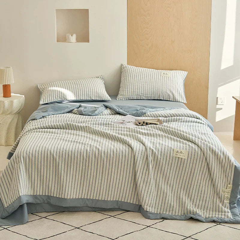 DecorBites™ Jacquard Summer Quilt with Soya Fibre Filling - Soft, High-end Cotton Comforter
