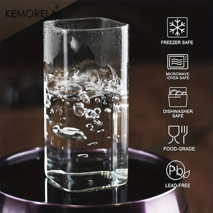 DecorBites™ 4-Piece Thin Highball Glasses Set - Clear Tall Glass Cups for Various Beverages