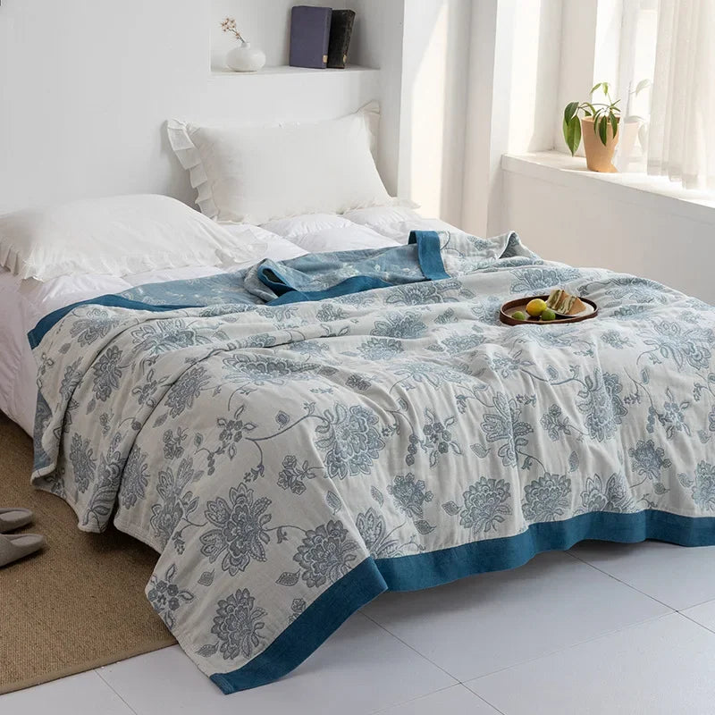 Decorbites™ Baumwoll-Gaze-Handtuch-Wurfdecke - Weiche und gemütliche Bettdecke für alle Jahreszeiten