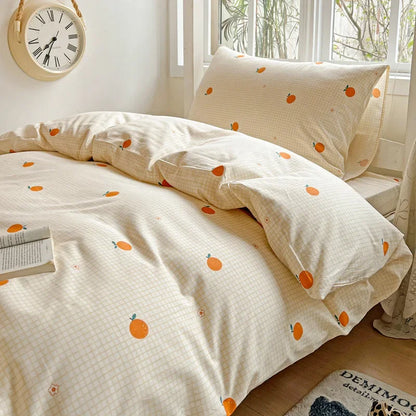 DecorBites™ Cotton Printed Student Bedding Set - All Seasons Queen Single Comforter Cover Set