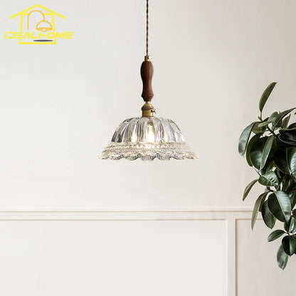 Decorbites™ Französische Ins-Walnuss-Messing-Glas-Hängeleuchten LED E27 für Kücheninsel Restaurant