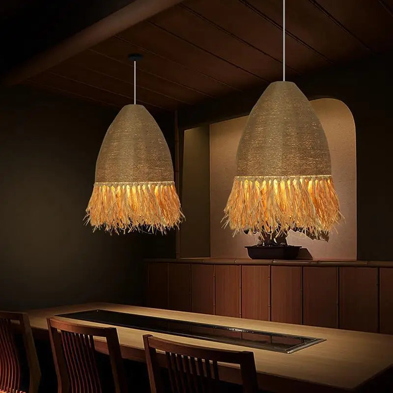 Decorbites™ Handgefertigte Rattan-Hängeleuchte für Wohnzimmer, Schlafzimmer – Japanischer Stil