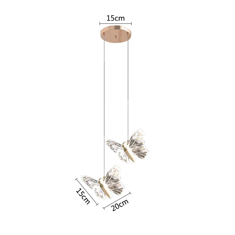 DecorBites™ Crystal Butterfly Pendant Lamps LED Lighting for Home Decor and Luxury Ambiance