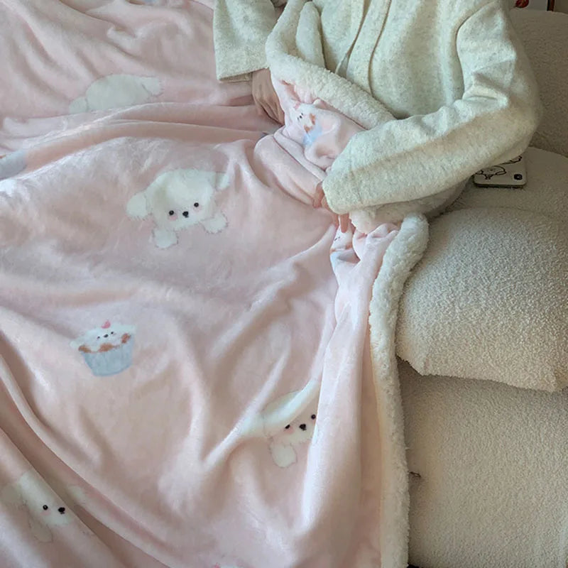 Cartoon Plush Sofa Blanket