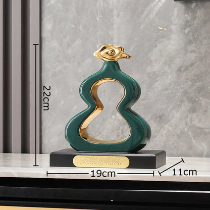 Decorbites™ Goldene Kürbis-Keramik-Skulptur Schreibtisch-Dekoration Porzellan-Handwerk Raumornamente
