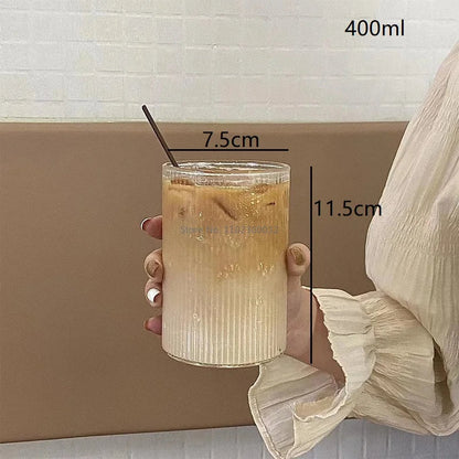 Decorbites™ Klar-Glas-Kaffeetassen-Set aus 6 Stück – Hitzbeständiges vertikales Design für verschiedene Getränke