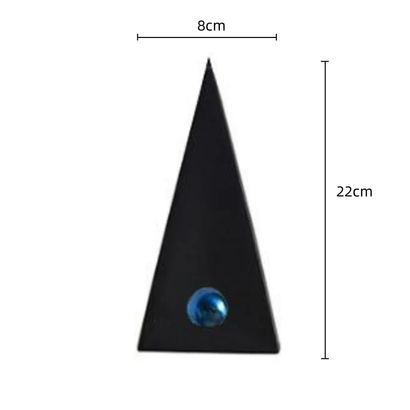 DecorBites™ Geometric Triangle Blue Ball Ornament: Abstract Decorative Figurine