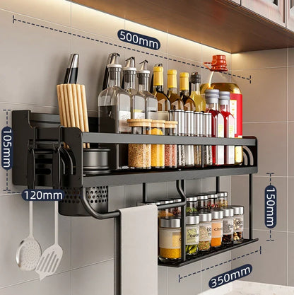 DecorBites™ Double-Layer Kitchen Organizer Wall Spice Storage Rack