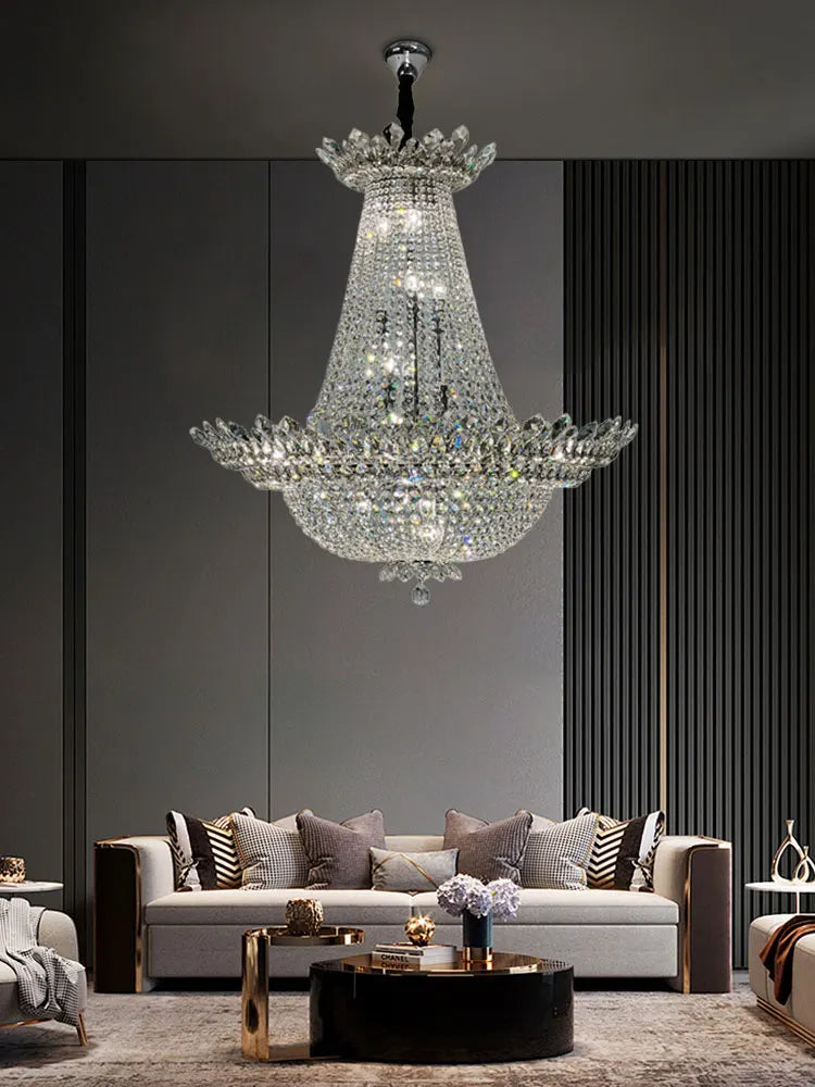 Crystal Gold Ceiling Chandelier 150cm Gold Hardware