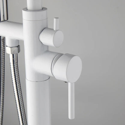 DecorBites™ Dual Handle Bathtub Faucet Set with Hand Shower, Floor Mounted Hot Cold Mixer