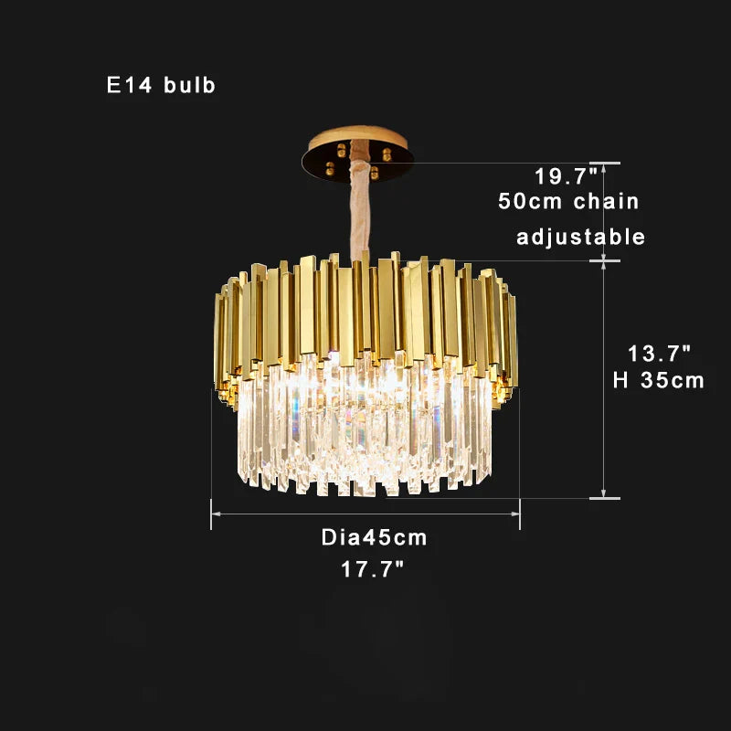 Gold Crystal Ceiling Chandelier 2-Layer Dia150cm