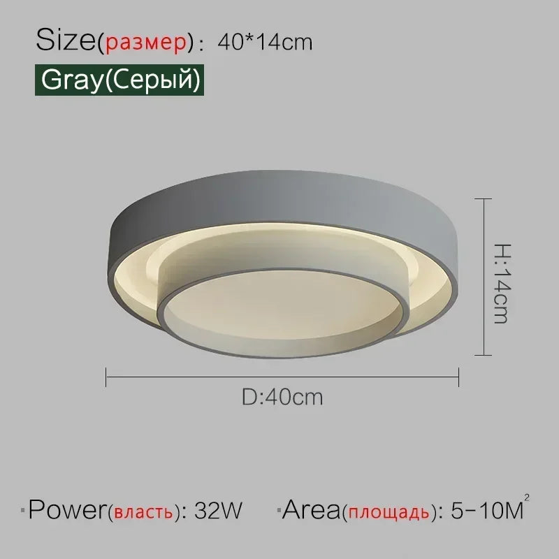 DecorBites™ LED Ceiling Light Modern Minimalist Indoor LightingFixture White Black Grey
